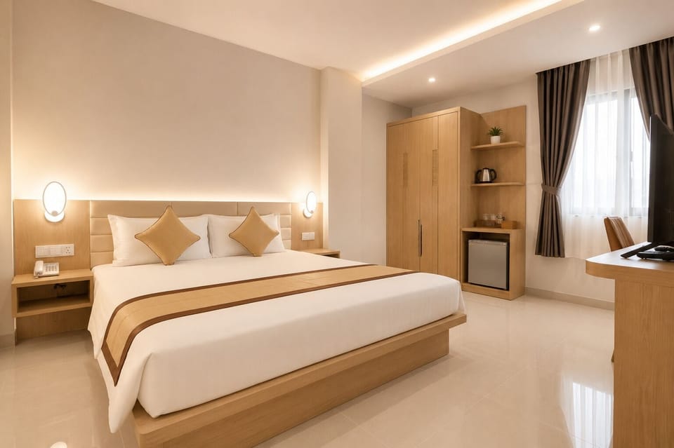Minibar, desk, blackout drapes, WiFi (free)