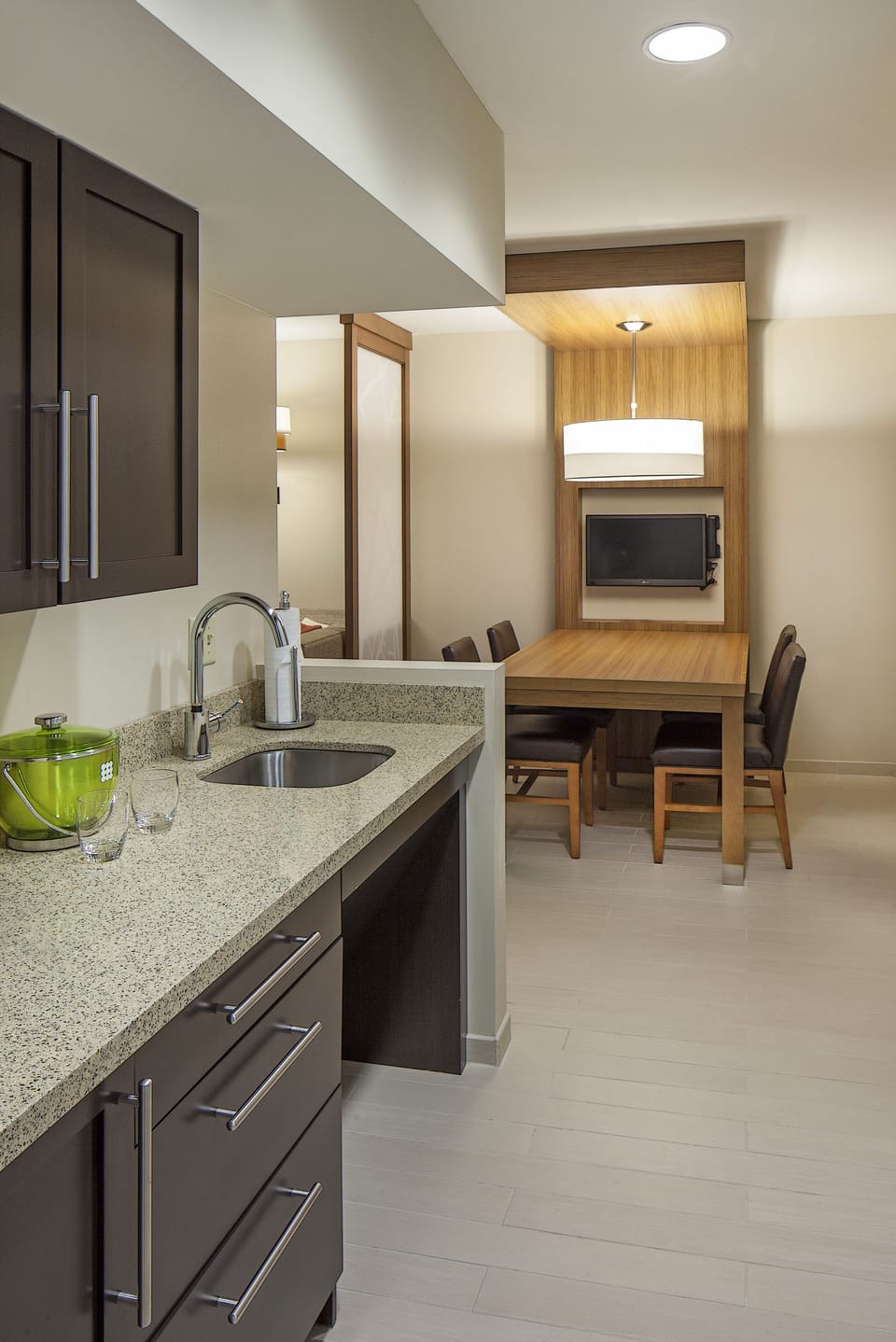 Suite, 1 King Bed, Accessible (Shower) | Hypo-allergenic bedding, desk, laptop workspace, blackout drapes