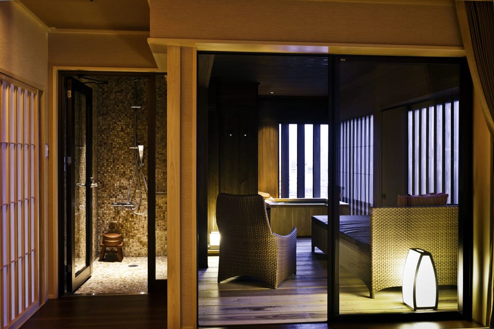 [KAROI Standard floor] KAROI Suite with Open Air Bath, Non Smoking | Bathroom | Free toiletries, hair dryer, slippers, electronic bidet