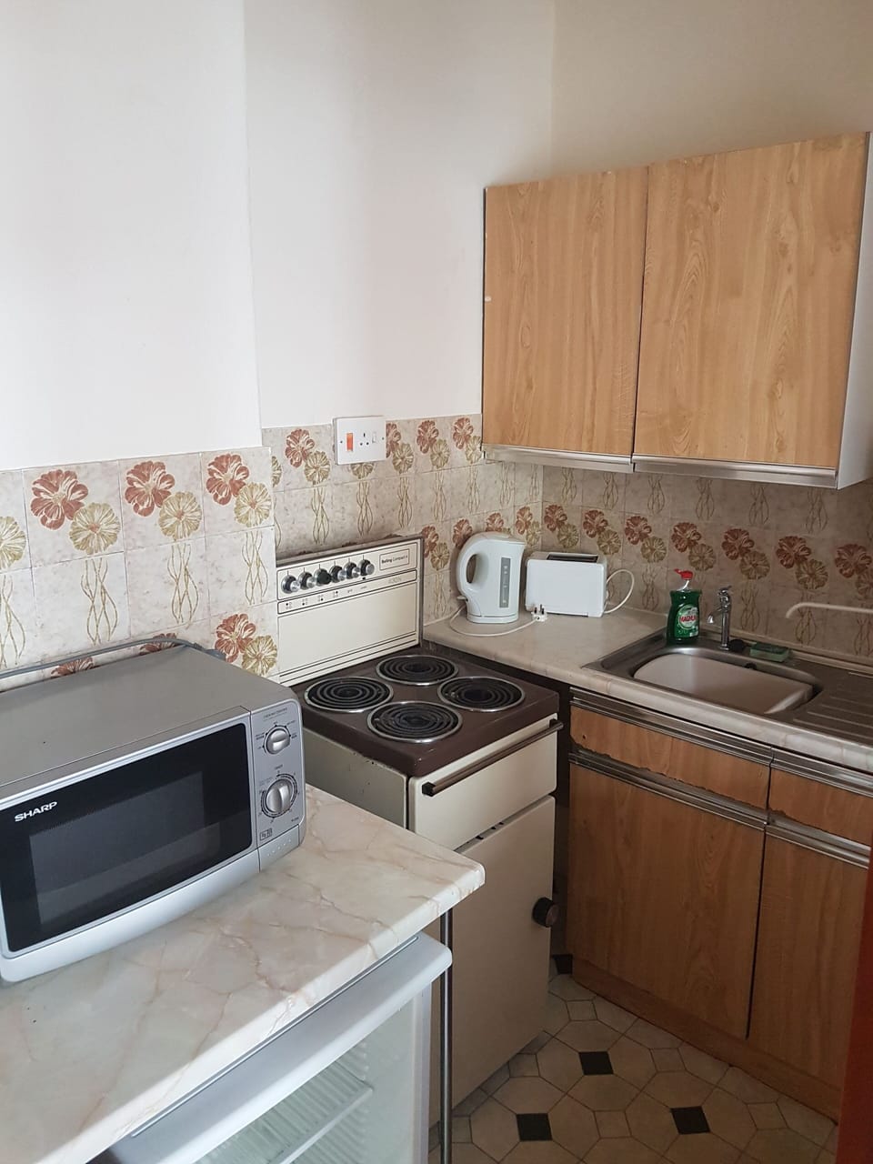 Apartment | Private kitchen | Fridge, microwave, oven, stovetop