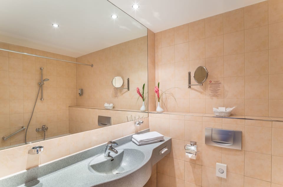 Free toiletries, hair dryer, towels