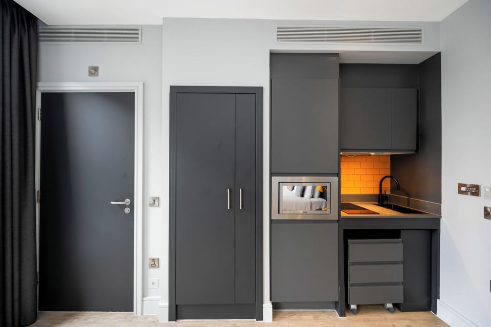 Fridge, microwave, dishwasher, espresso maker