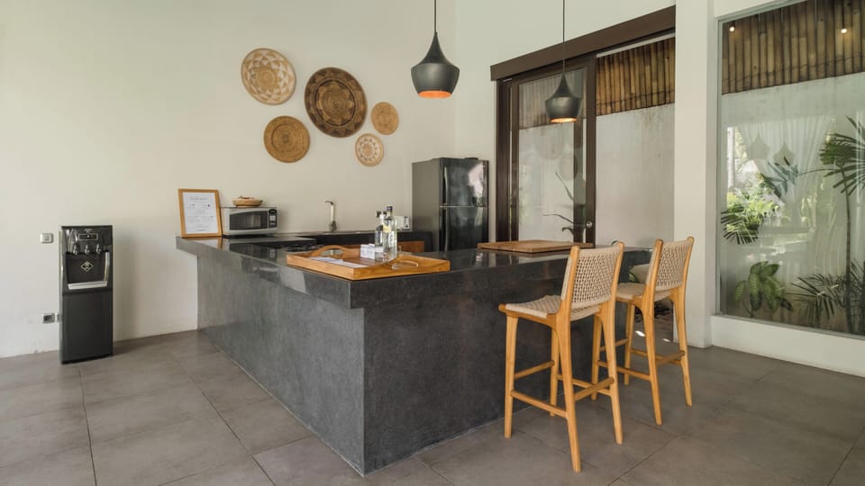 Exclusive Villa, 2 Bedrooms | Private kitchen | Fridge, microwave, stovetop, highchair