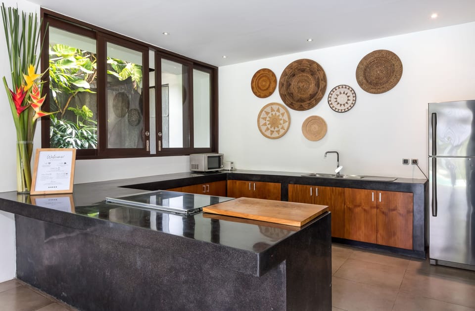Exclusive Villa, 2 Bedrooms | Private kitchen | Fridge, oven, stovetop, highchair