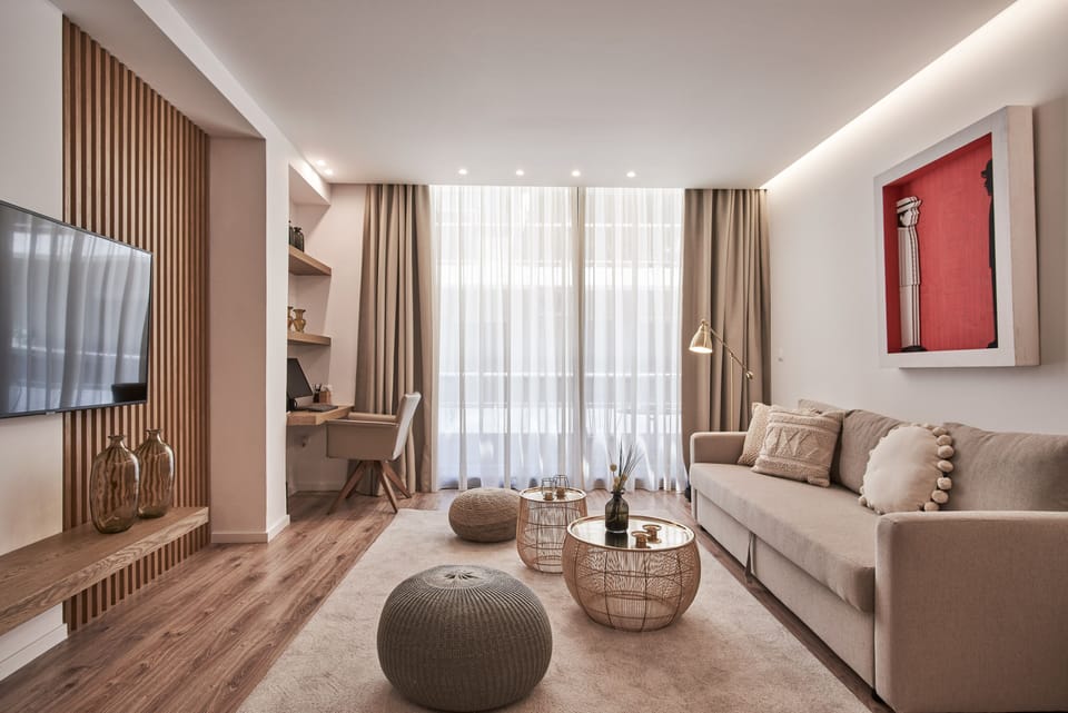 Luxury Apartment | Living area | 55-inch Smart TV with digital channels, TV, computer monitors