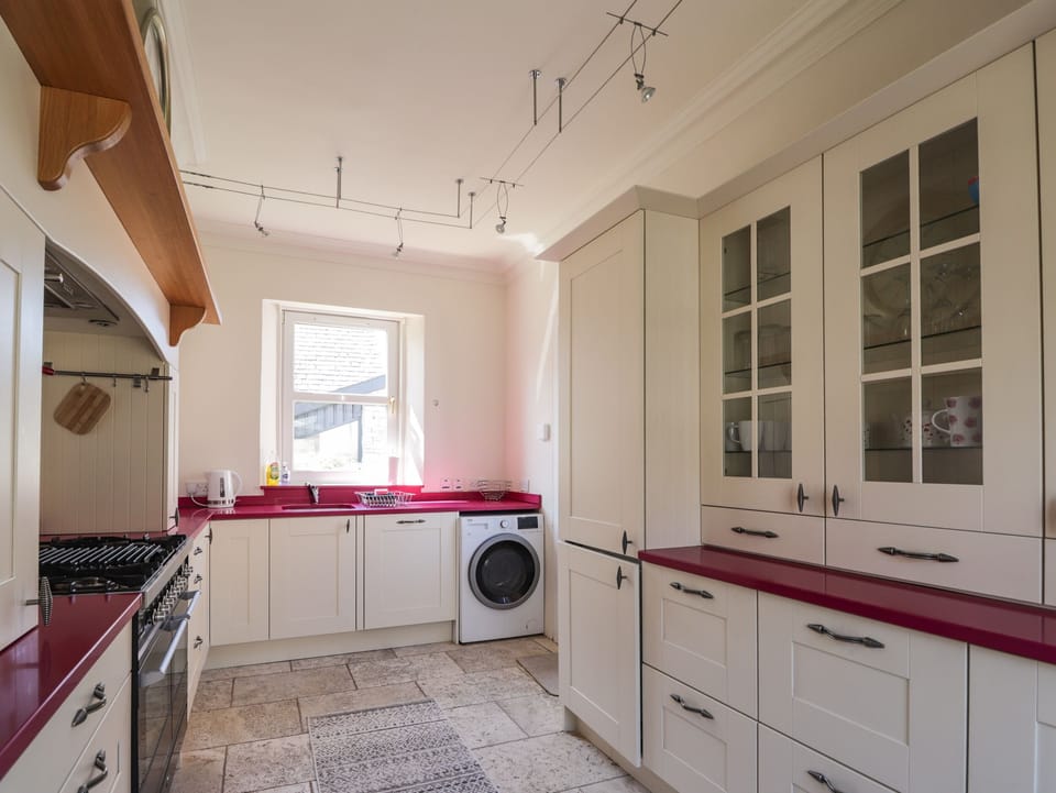 Fridge, dishwasher, electric kettle, toaster