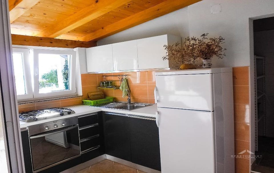 Apartment | Private kitchen | Fridge, microwave, oven, stovetop