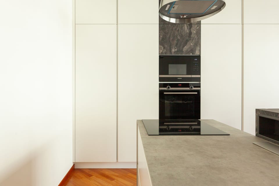 Apartment | Private kitchen | Full-size fridge, microwave, oven, stovetop