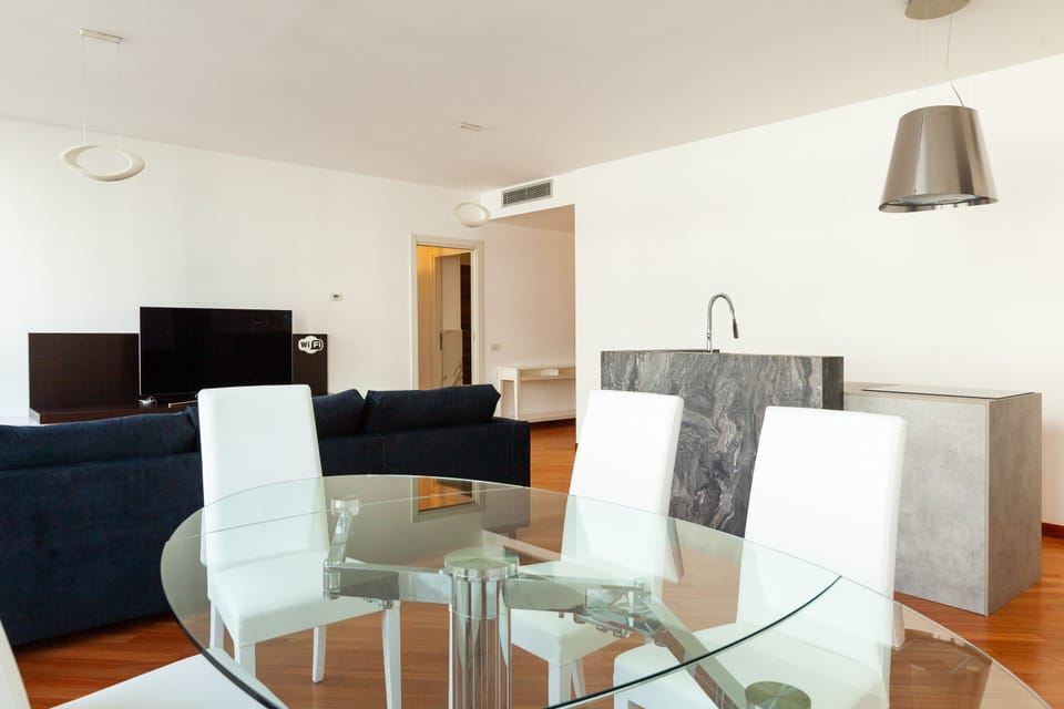 Apartment | Living area | 50-inch flat-screen TV with cable channels, TV