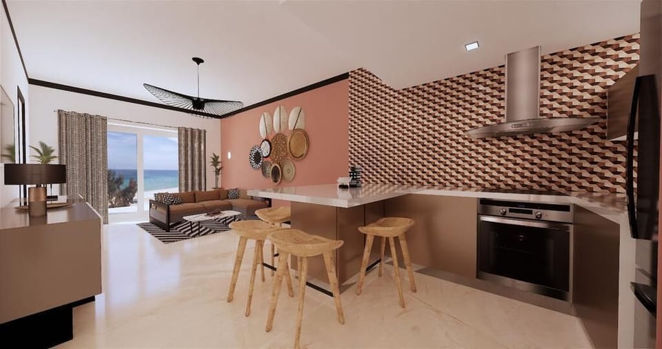 Superior Apartment, Sea View, Beachside | Private kitchen | Oven, stovetop, dishwasher, coffee/tea maker