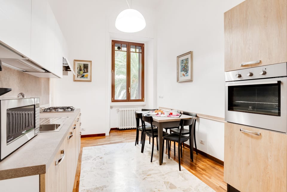 Apartment | Private kitchen | Full-size fridge, microwave, oven, stovetop