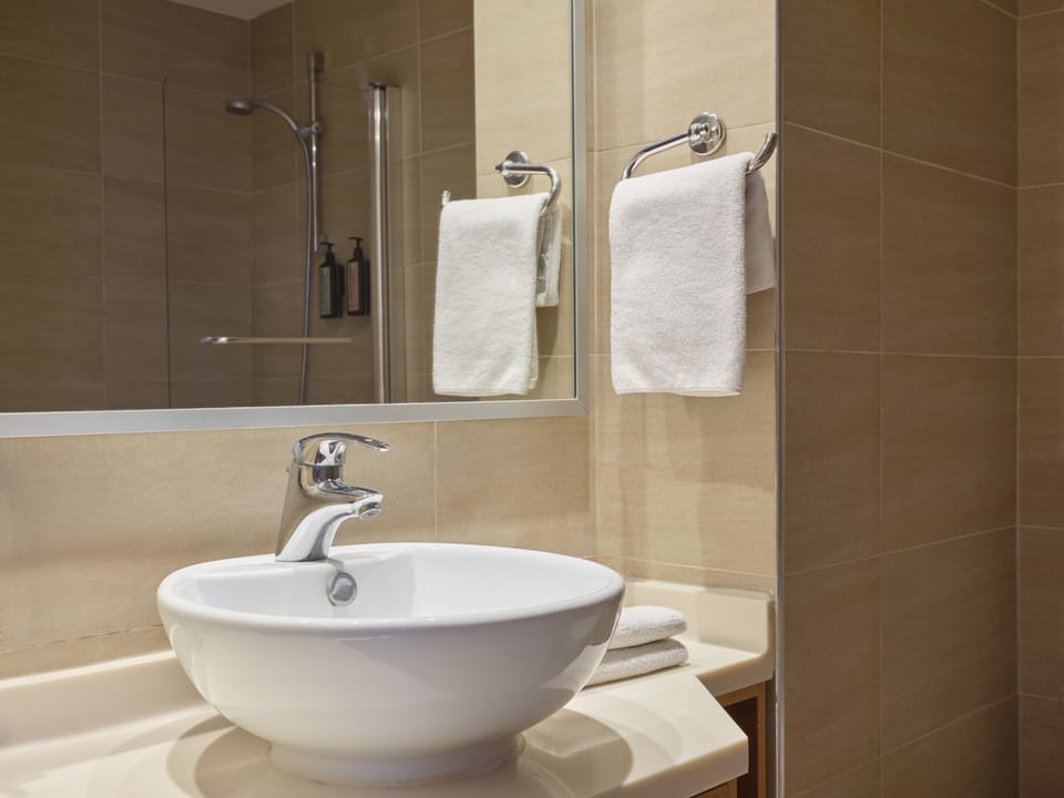 Hair dryer, towels