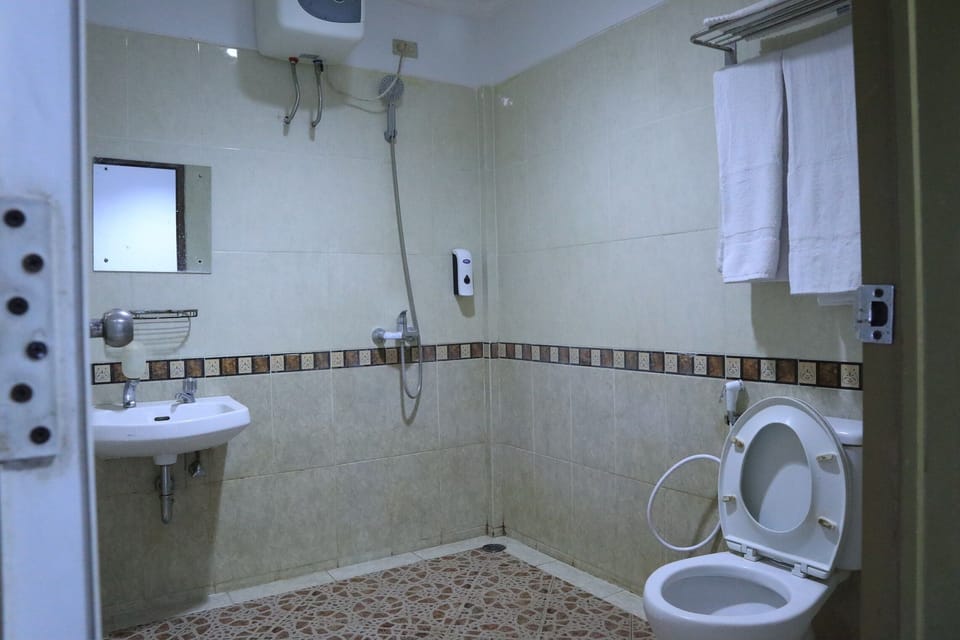 Shower, free toiletries, hair dryer (on request), slippers