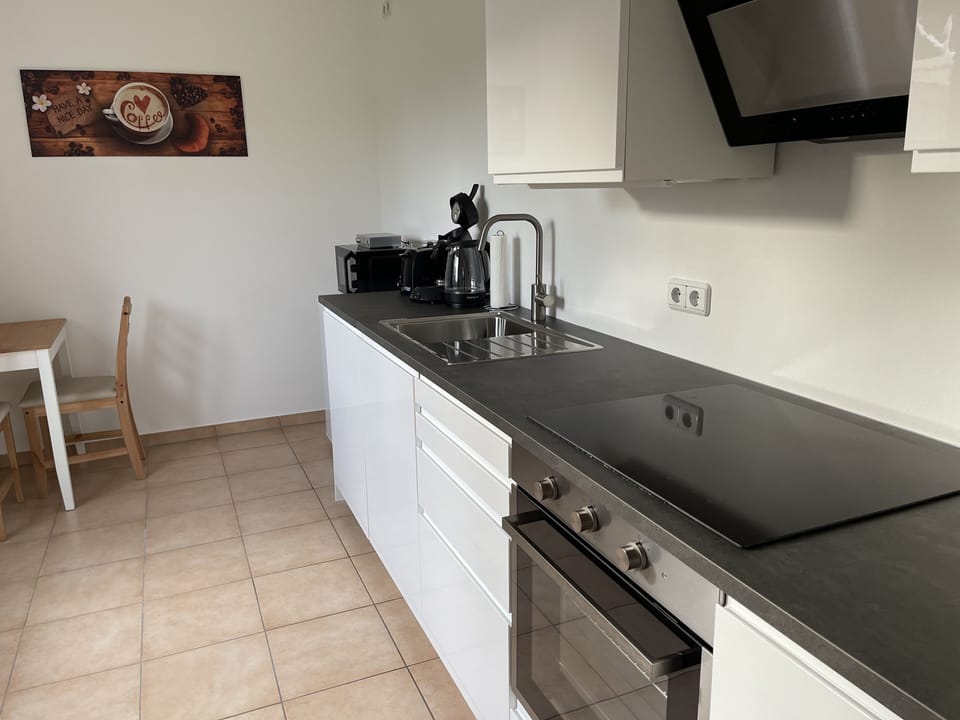Basic Apartment | Private kitchen | Fridge, microwave, oven, stovetop