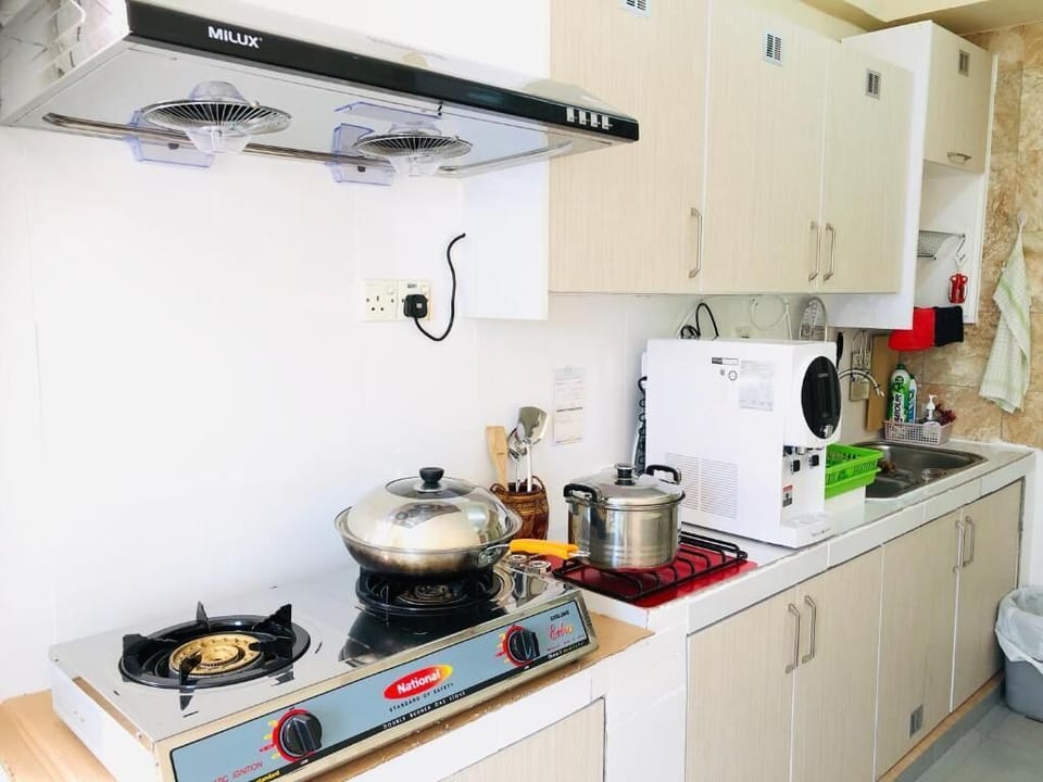 Family Apartment | Private kitchen | Fridge, microwave, stovetop, toaster