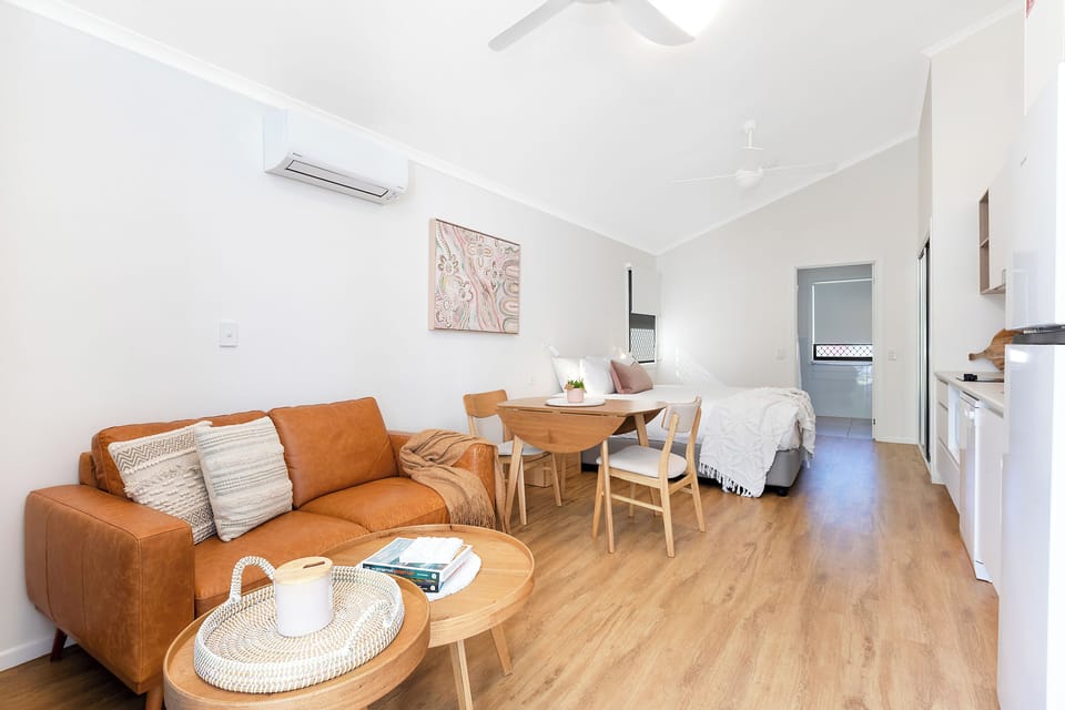 Premium Cabin - Sleeps 2 - Accessible - Dog Friendly | Living area | 32-inch flat-screen TV with digital channels, TV