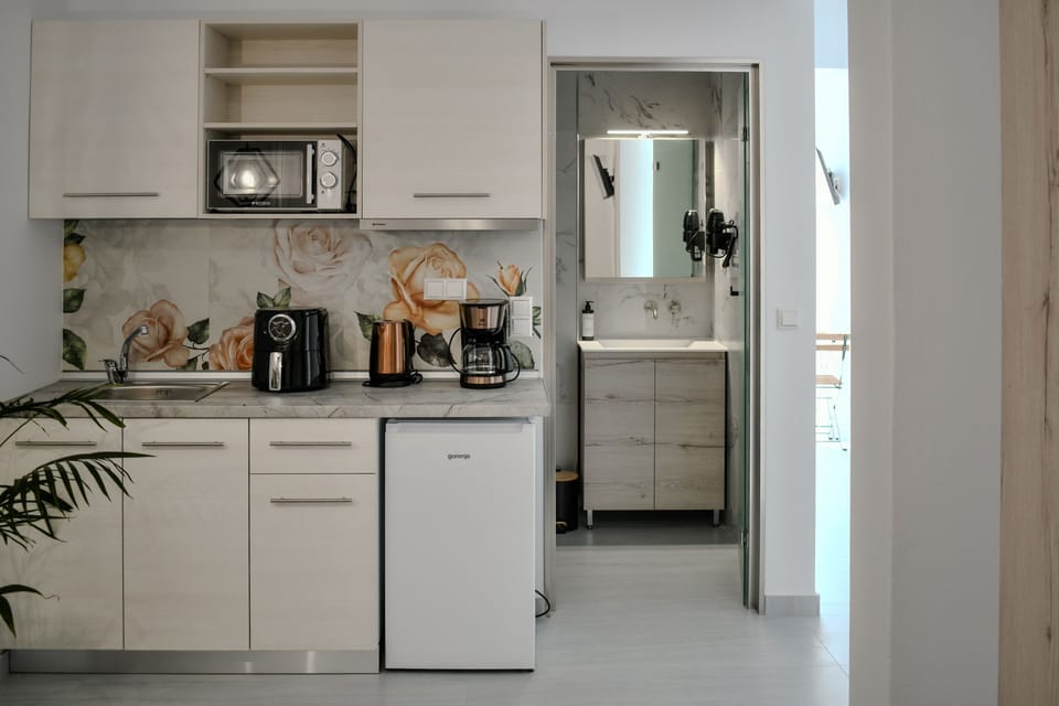 Superior Apartment | Private kitchen | Mini-fridge, microwave, stovetop, coffee/tea maker
