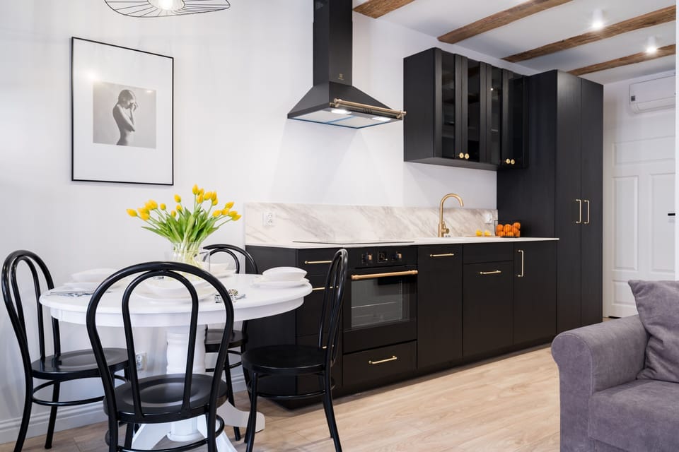 Comfort Studio Suite | Private kitchen | Fridge, oven, dishwasher, cookware/dishes/utensils