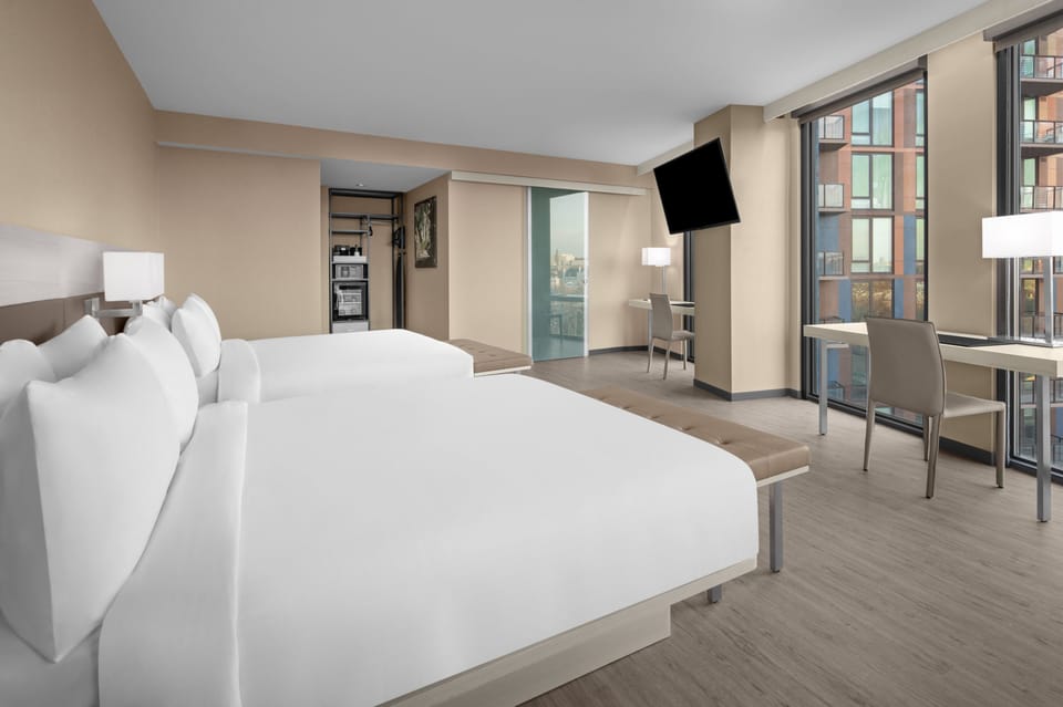 In-room safe, desk, laptop workspace, blackout drapes