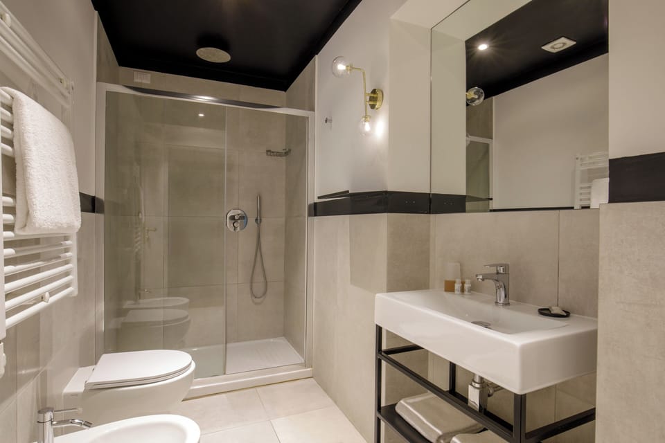 Superior Double Room | Bathroom | Shower, free toiletries, hair dryer, towels