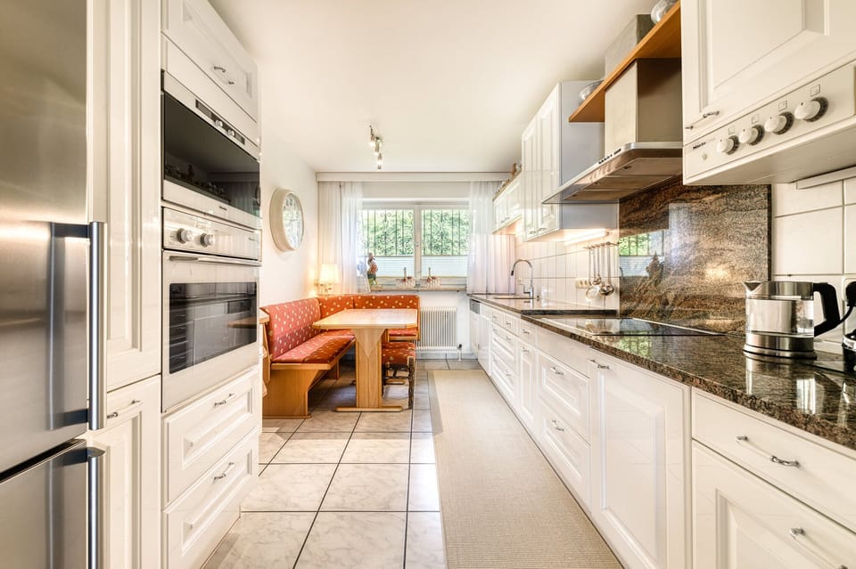 Villa | Private kitchen | Fridge, microwave, oven, stovetop