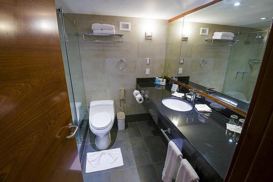 Free toiletries, hair dryer, towels, soap