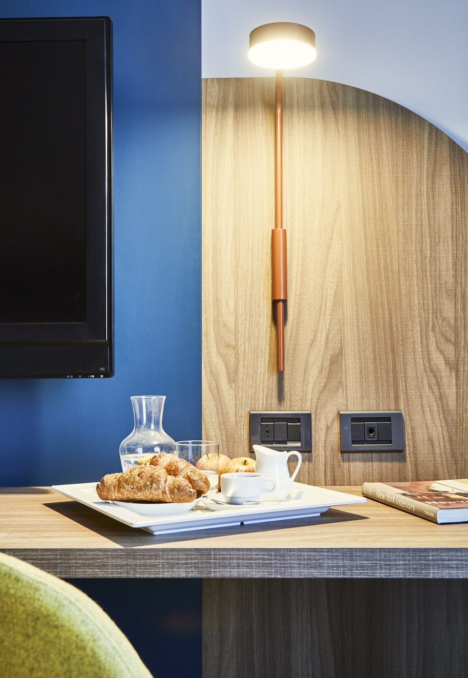 Minibar, desk, laptop workspace, blackout drapes