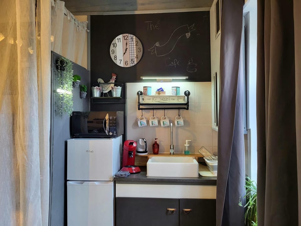 Classic Double Room, Garden View (La Dinotière.) | Private kitchen