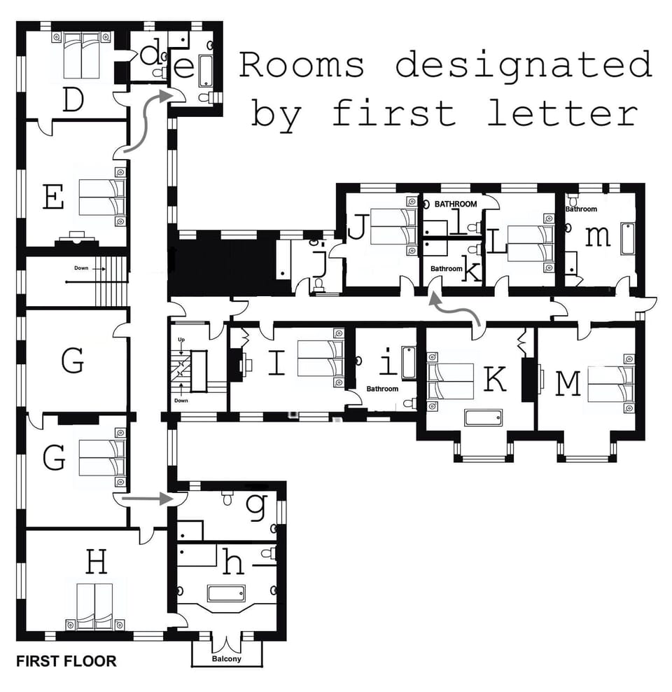 Family House, Private Bathroom, Bay View (Bossington Hall) | Floor plan
