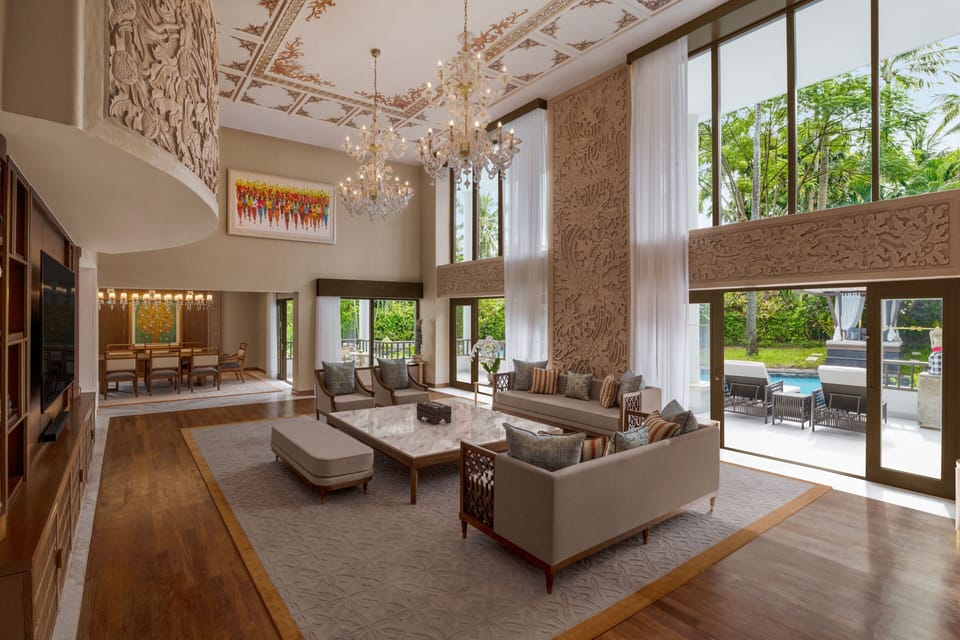 Presidential Suite, 2 Bedrooms, Lagoon View | Premium bedding, minibar, in-room safe, individually decorated