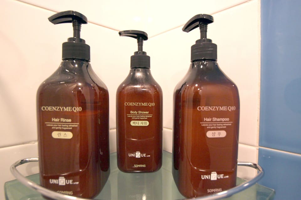 Shower, free toiletries, hair dryer, slippers
