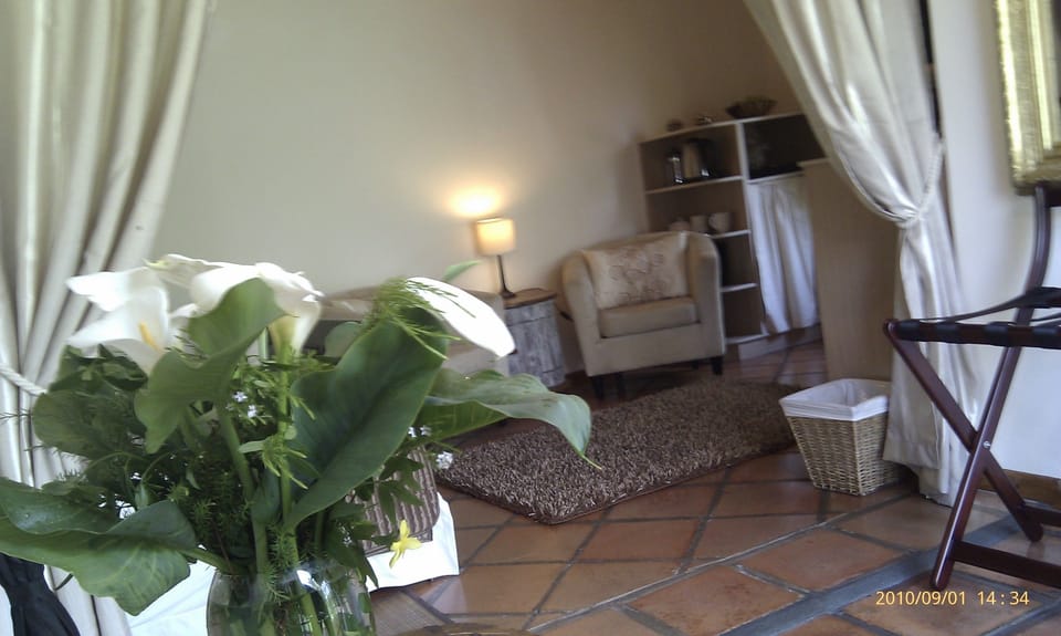 Standard Double Room, 1 Queen Bed, Patio, Garden View | Living area | 32-inch flat-screen TV with digital channels, TV, Netflix