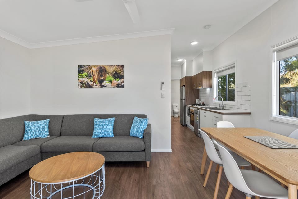 Deluxe 2 Bedroom Cabin - Sleeps 6 | Living area | LCD TV