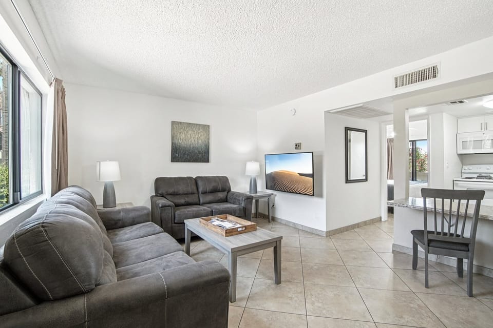 Apartment, 1 Bedroom | Living area | TV, fireplace