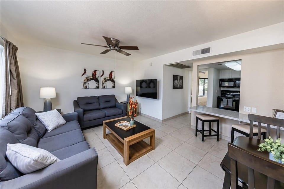 Apartment, 1 Bedroom | Living area | TV, fireplace
