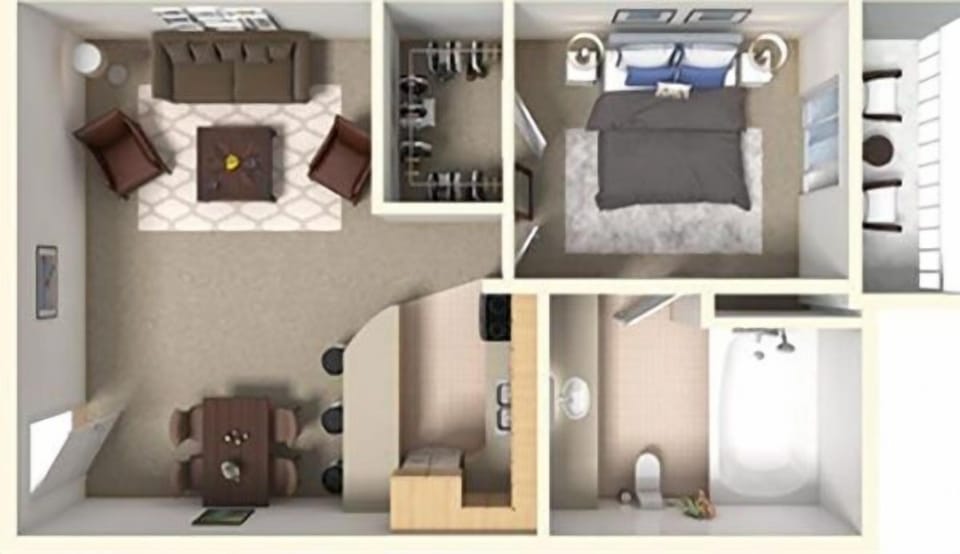 Apartment, 1 Bedroom | Floor plan