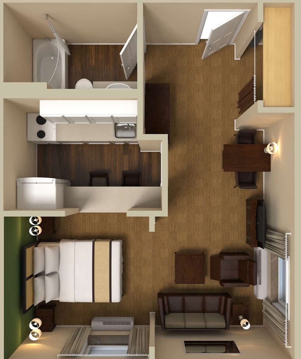 Deluxe Studio, 1 Queen Bed with Sofa bed, Non Smoking | Desk, free WiFi, bed sheets