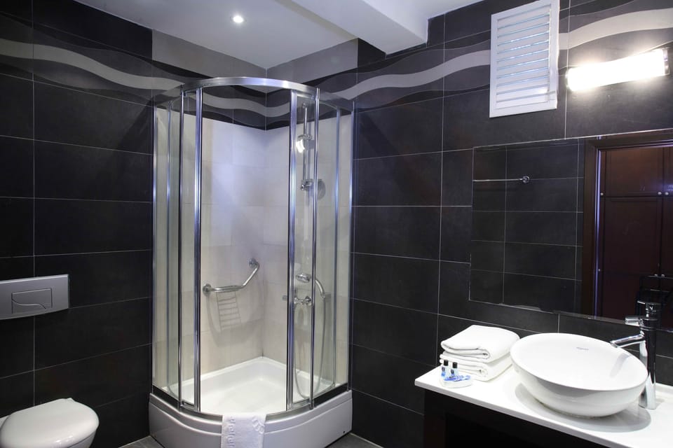 Triple Room | Bathroom | Shower, hair dryer, slippers, towels