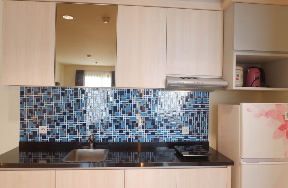 Fridge, stovetop, cookware/dishes/utensils