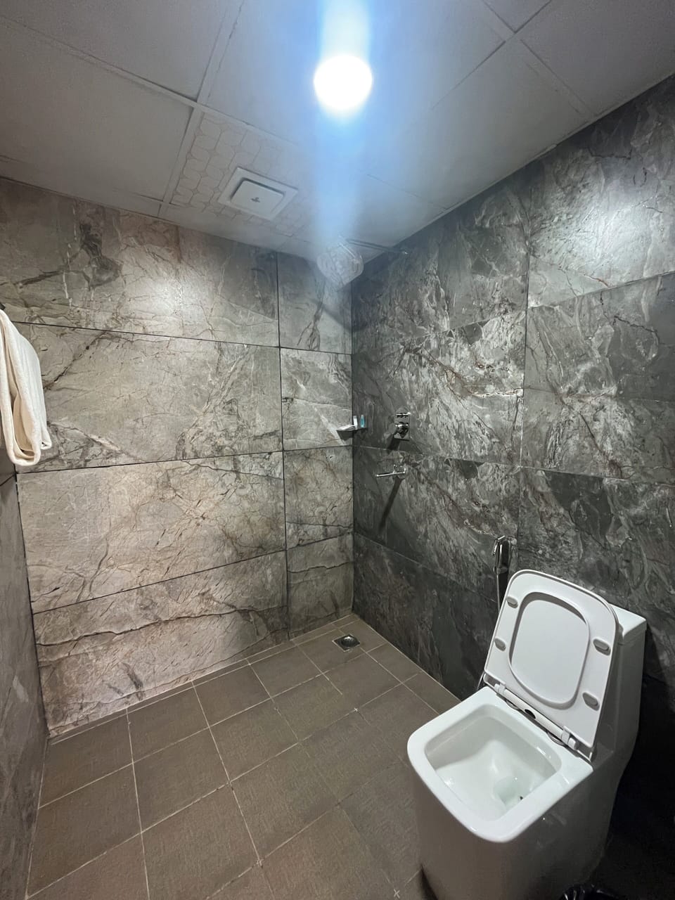 Presidential Suite | Bathroom | Rainfall showerhead, slippers, bidet, towels