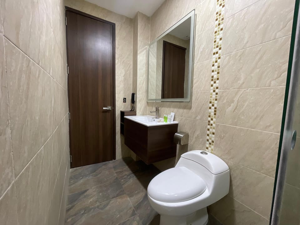 Premium Twin | Bathroom | Shower, hydromassage showerhead, hair dryer, towels