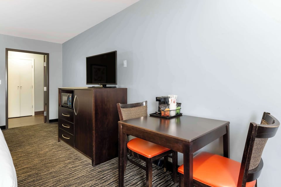 Standard Room, 2 Queen Beds, Non Smoking | Desk, laptop workspace, blackout drapes, iron/ironing board