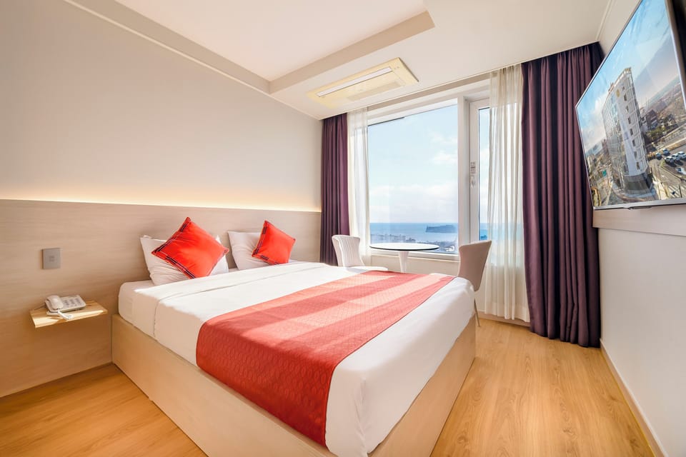 Deluxe Double Room, 1 Bedroom, Non Smoking, City View | Hypo-allergenic bedding, down comforters, individually furnished, desk