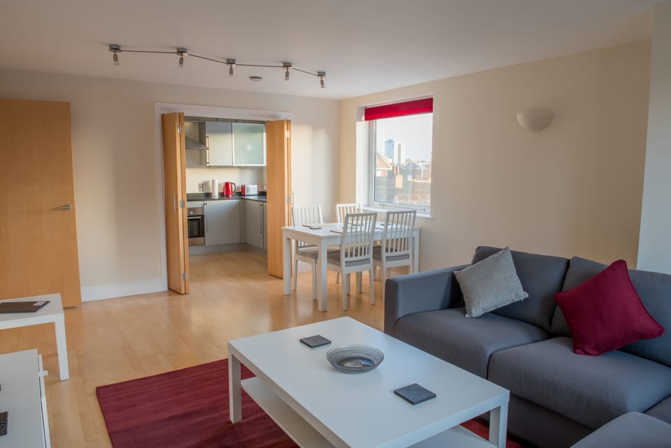 City Apartment | Living area | 43-inch Smart TV with digital channels, TV, heated floors