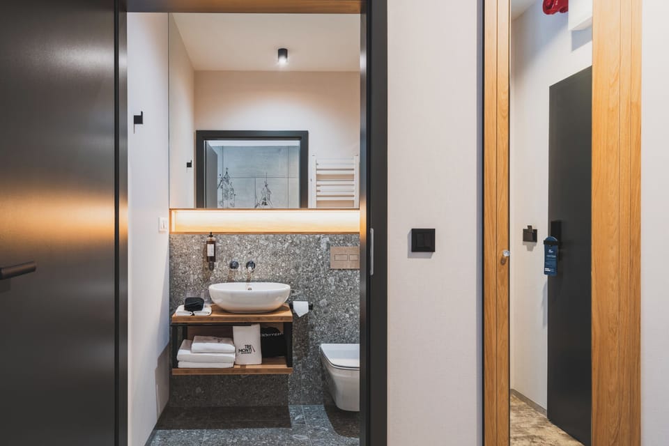 Double Room | Bathroom | Shower, hair dryer, bathrobes, heated floors