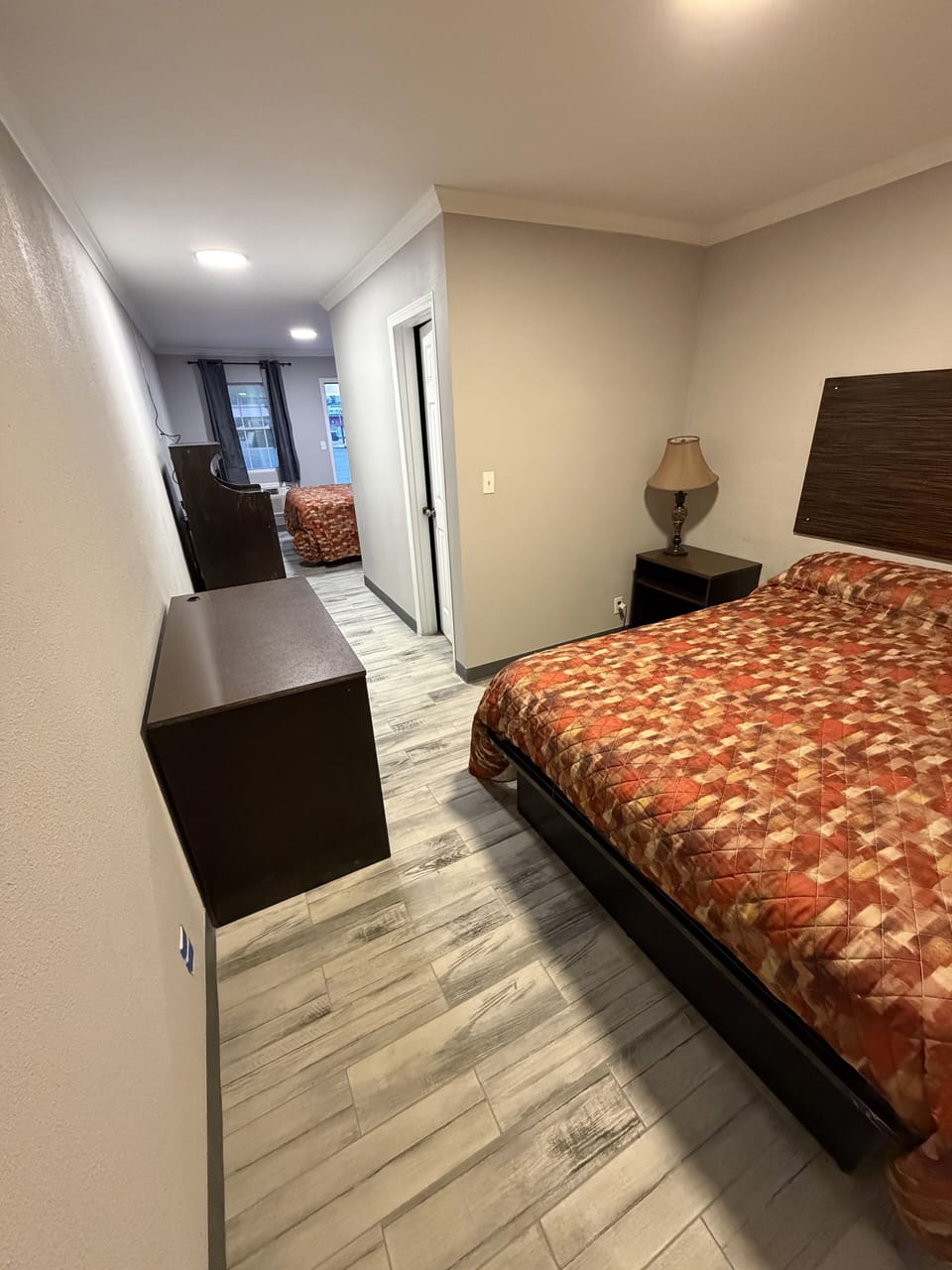 Desk, blackout drapes, iron/ironing board, free WiFi