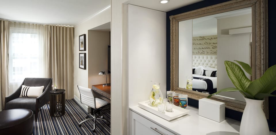 Frette Italian sheets, premium bedding, down comforters, minibar