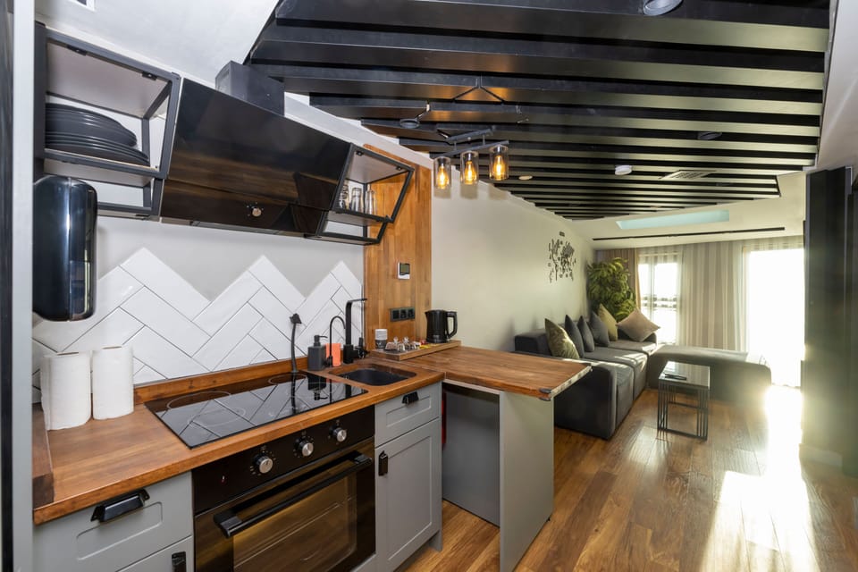 Family Suite (Accessible via 1 flight of stairs) | Private kitchen | Cleaning supplies