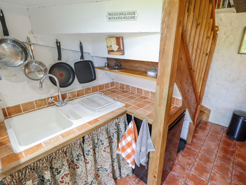 Fridge, microwave, electric kettle, toaster