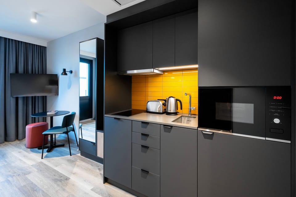 Studio. | Private kitchenette | Espresso maker, coffee/tea maker, electric kettle